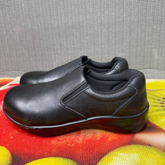 SR Max Womens Size 7 Black Albany Max Trax Leather Slip Resistant Loafer Shoes - Picture 1 of 8